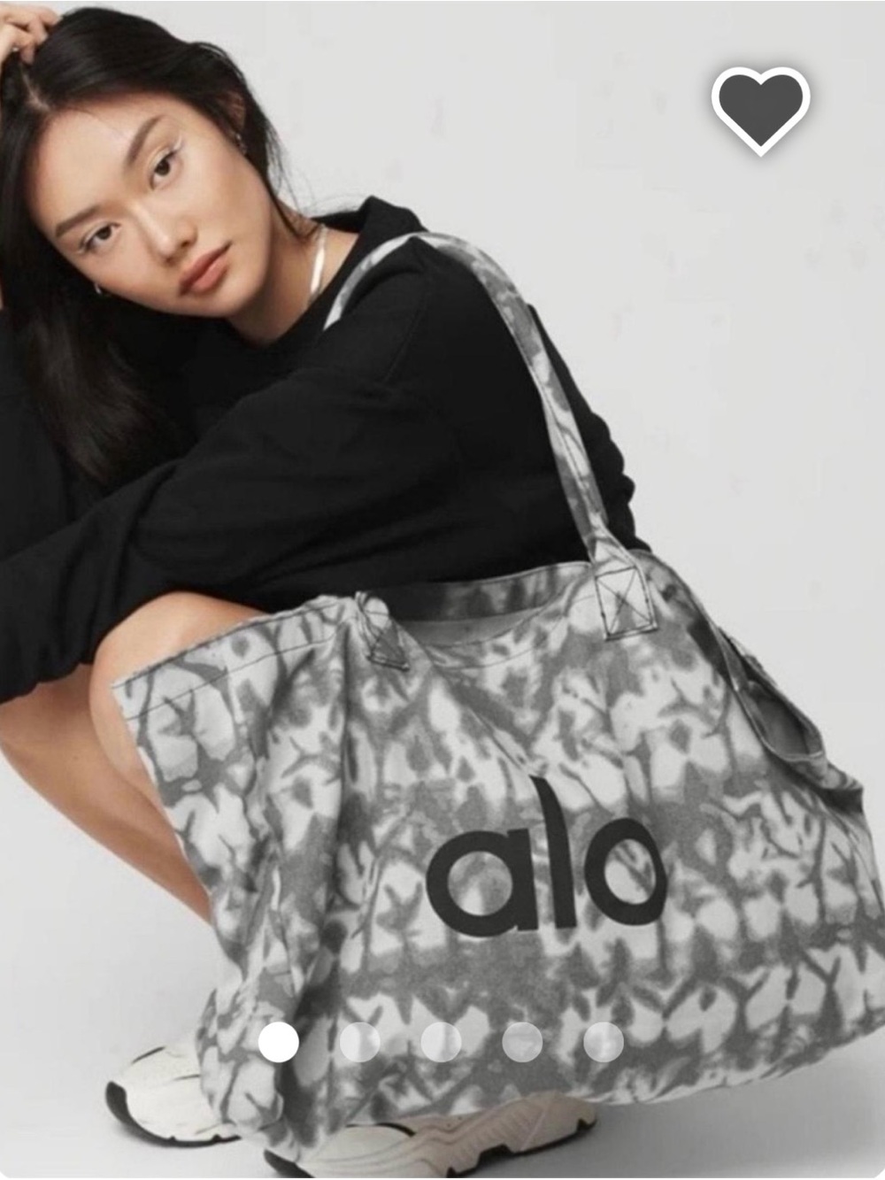 ALO Yoga Tie-Dye Gray Shopper Tote Bag